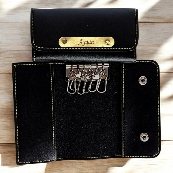 Leather Key Holder - Red