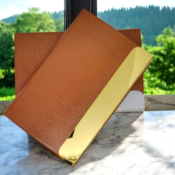 Metal Card Holder - Brown