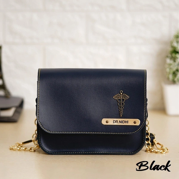 Sling Leather Bag - Black