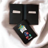 UV Color Printed Leather Passport Cover - Red
