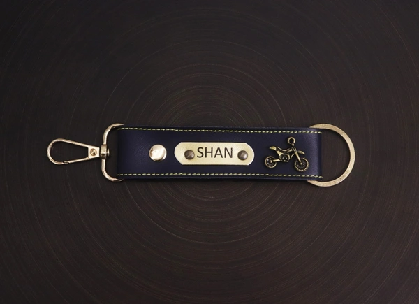 Indian Leather Keychain With Hook - Red