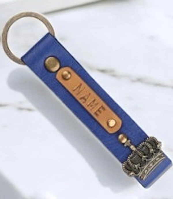 Indian Leather Keychain - Red