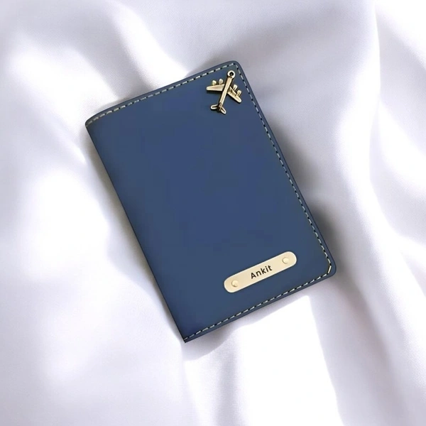 Indian Leather Passport Cover - Blue