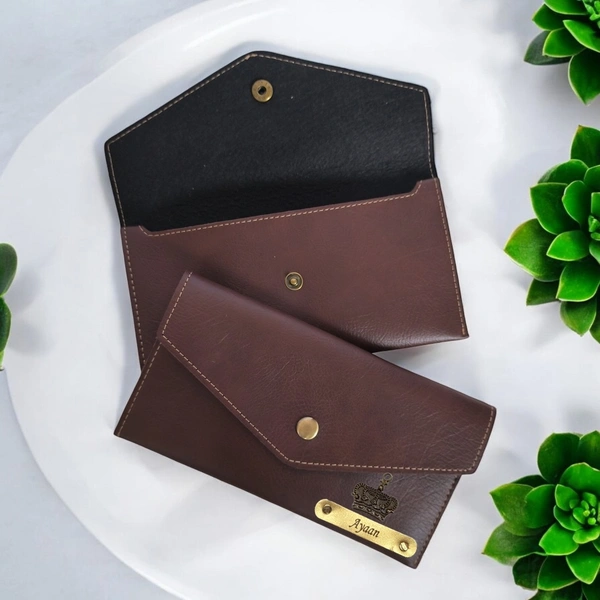 Minimal Indian Leather Clutch - Brown
