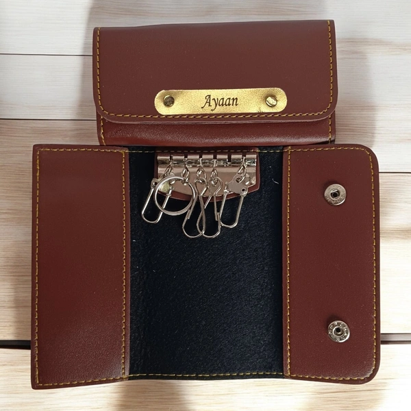 Leather Key Holder - Red