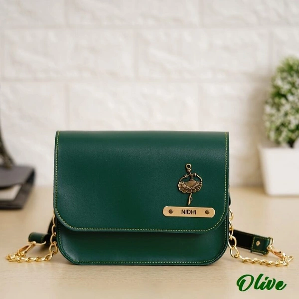Sling Leather Bag - Green
