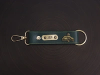 Indian Leather Keychain With Hook - Red