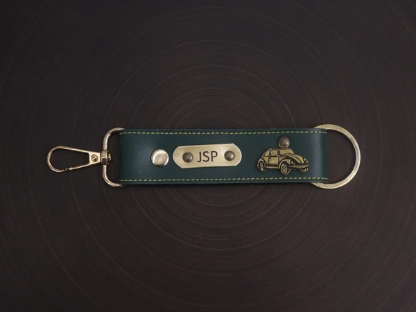Indian Leather Keychain With Hook - Red