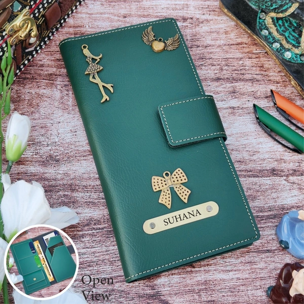 Indian Leather Travel Organiser With Button - Tan