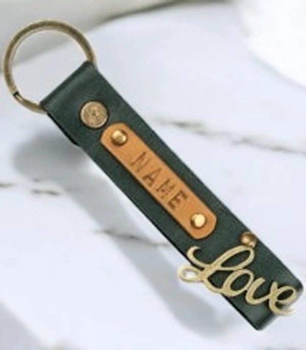 Indian Leather Keychain - Red