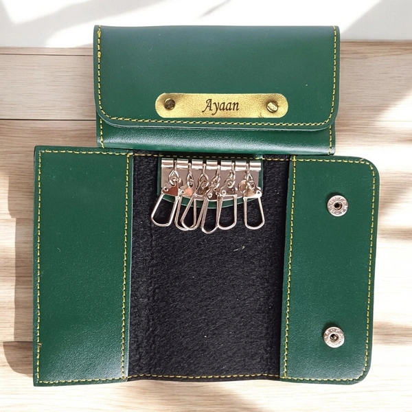 Leather Key Holder - Red