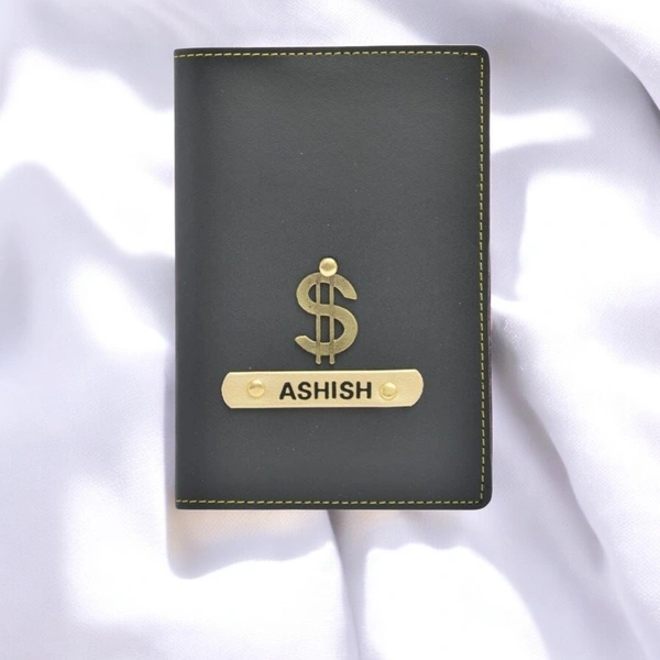 Indian Leather Passport Cover - Grey