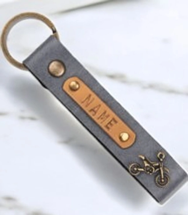Indian Leather Keychain - Red