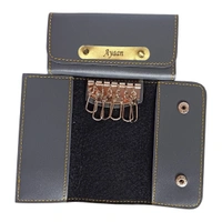 Leather Key Holder - Red
