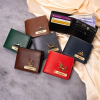 UV Color Printed Leather Wallet - Red