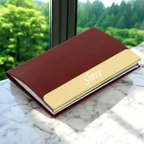Metal Card Holder - Brown