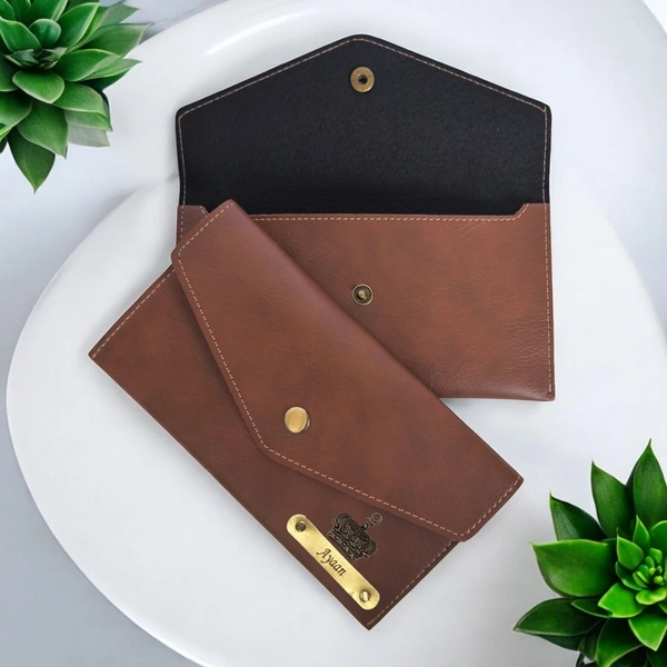 Minimal Indian Leather Clutch - Tan