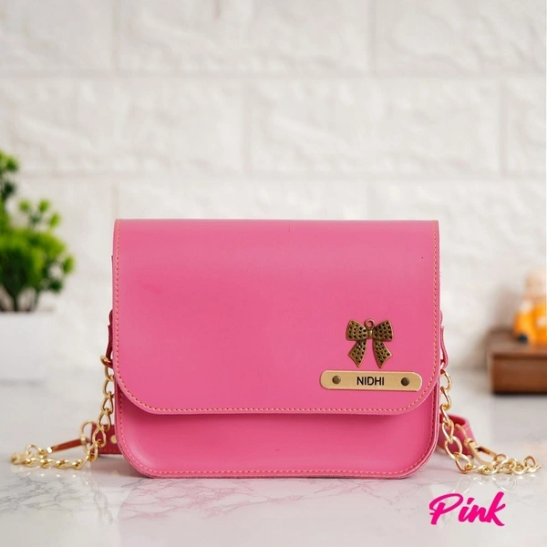 Sling Leather Bag - Pink