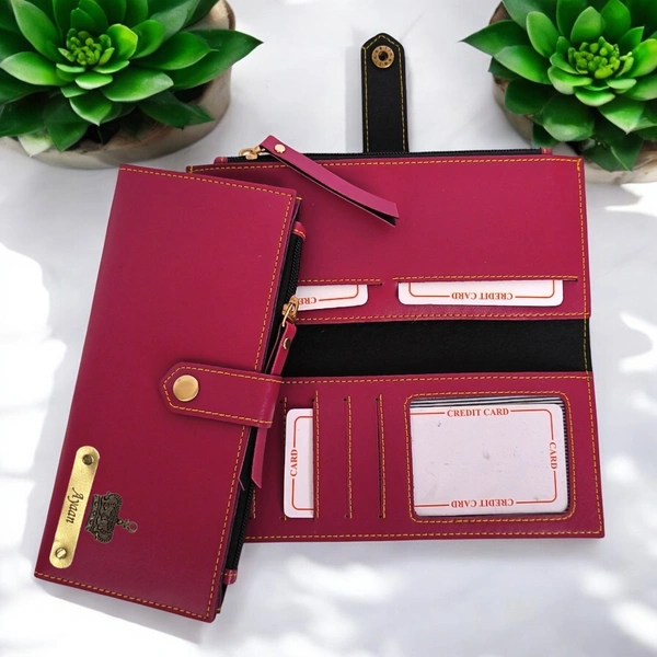 2 Fold Indian Leather Clutch - Red