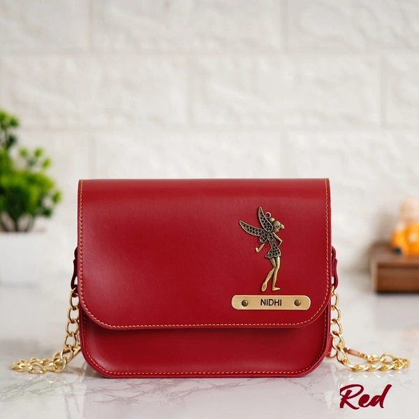 Sling Leather Bag - Red