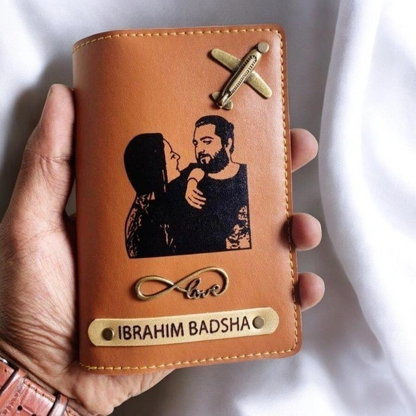 Sketch  Leather Passport Cover - Tan