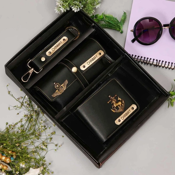 Wallet + Keychain + Sunglasses Cover - Black