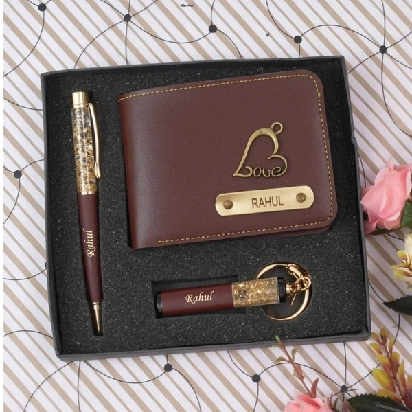 Wallet + Keychain + Pen - Red