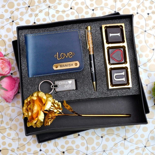 Chocolate Wallet Gift Set - Blue