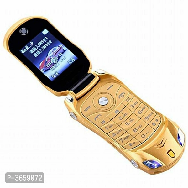 Ringme R1 Car Design Keypad Flip Phone with Dual Sim | 0.08mp Camera Mp3 Player (Gold)