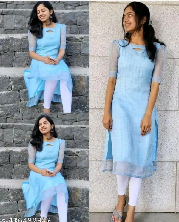 Daily Wear luxurious emboridedred Suit For Women's And Girls  - Picton Blue, XXL