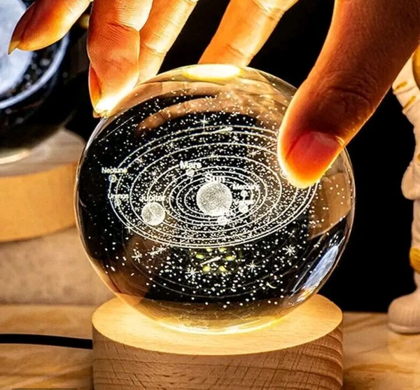 3D Planet Glass Ball Night Lamp 
