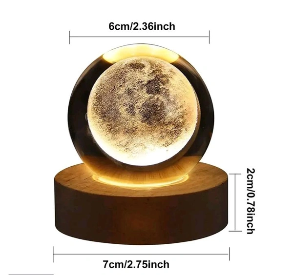 3D Planet Glass Ball Night Lamp 