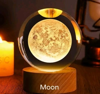 3D Planet Glass Ball Night Lamp 