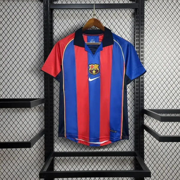 Barca 2004/05 Home Soccer Solid Retro Jersey - S