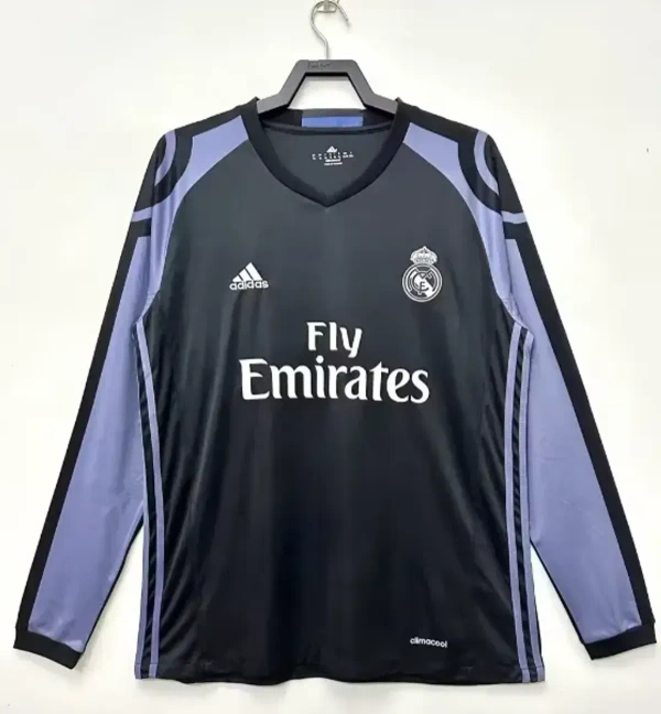 Madrid 2016/2017 Third Retro Soccer Solid Jersey Long-Sleeve - 2XL