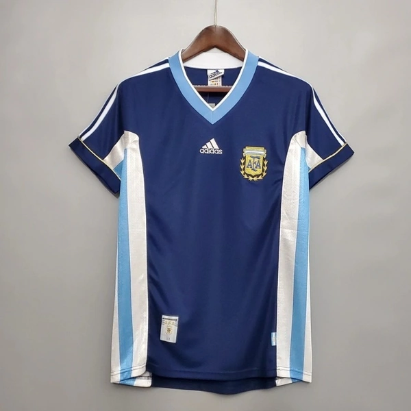 Argentna Away 1998 Retro Soccer Solid Jersey - XL