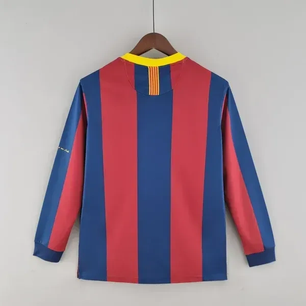 Barcelona 2010 - 2011 Home Solid Retro Jersey Long-Sleeve - L