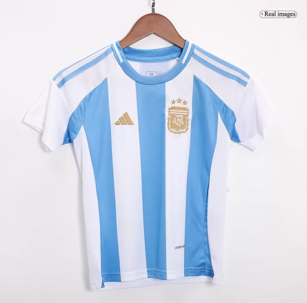 Argentina Home Kids Soccer Jerseys Kit Copa America 2024 - 16:3yrs