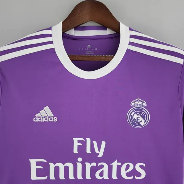 Real Madrid Retro Jersey Away Long Sleeve Soccer Shirt 2016/17 - L