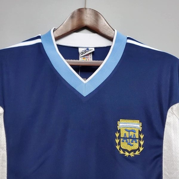 Argentna Away 1998 Retro Soccer Solid Jersey - XL