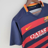 Barcelona Home 2015 - 2016 Solid Retro Jersey - L