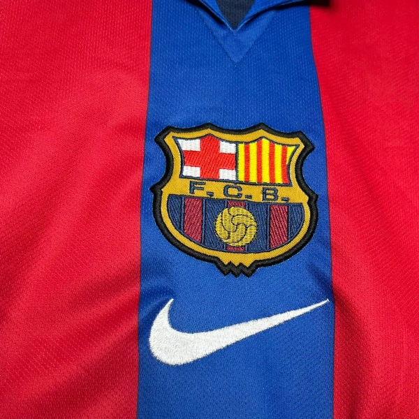 Barca 2004/05 Home Soccer Solid Retro Jersey - S