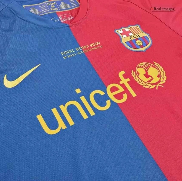 Barcelona Retro Jersey Home Long Sleeve Soccer Shirt 2008/09 - M
