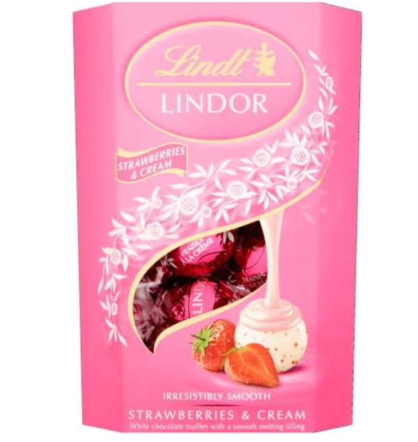 LINDT LINDOOR STRAWBERRY & CREAM
