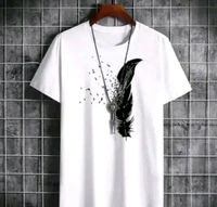 5D DESIGNER TRENDY T-SHIRT ROUND NECK - White, S