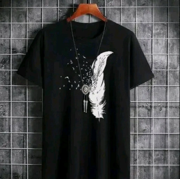 5D DESIGNER TRENDY T-SHIRT ROUND NECK - Black, XL