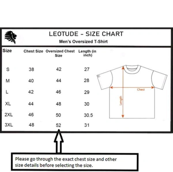 Jain Cloths LEOTUDE's Round Neck Short Sleeve Oversized Men's T-Shirt  - Black, L