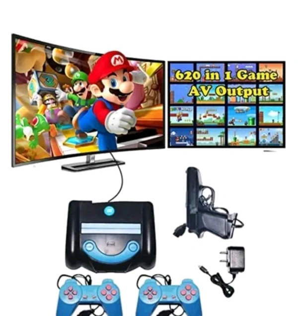 Jain Electronic Zyamalox 2 player video game includes 2D games like mario, contra, duck hunt etc 1000+ games with IR gun - Royal Blue, Free Size