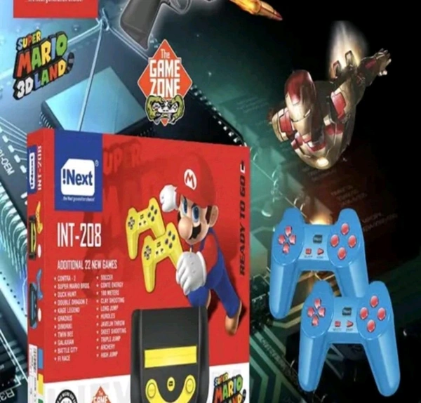 Jain Electronic Zyamalox 2 player video game includes 2D games like mario, contra, duck hunt etc 1000+ games with IR gun - Royal Blue, Free Size