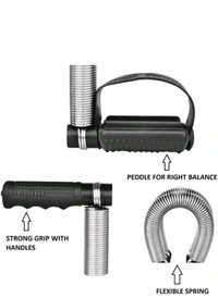 Jain Gym Tummy Trimmer Single Spring Ab Exerciser Fat Burner for Men & Women Ab Exerciser - Black, Free Size